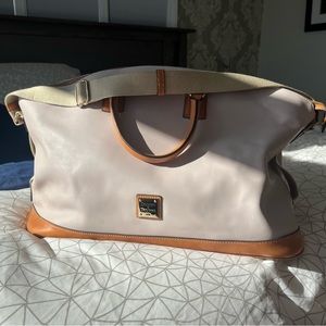 Dooney and Bourke leather weekender bag with nylon strap
